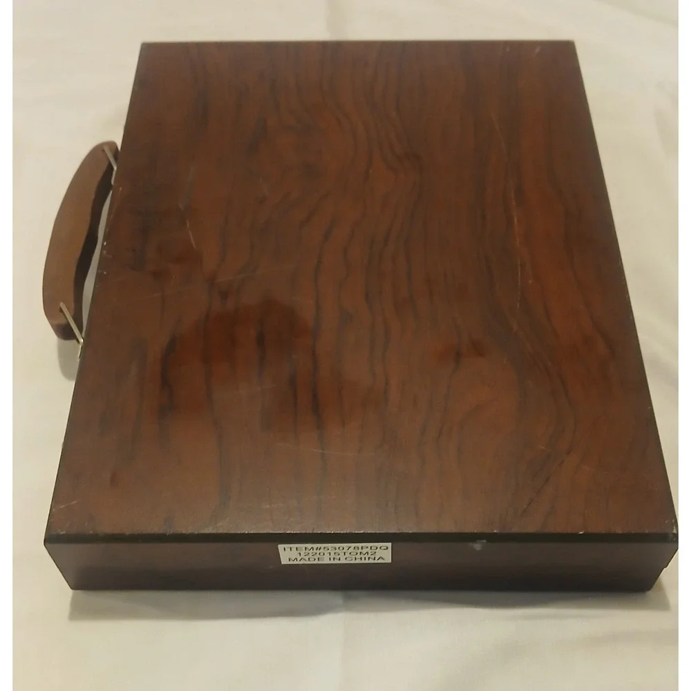 Vintage Wooden Art‎ Box With Medal Snaps To Close